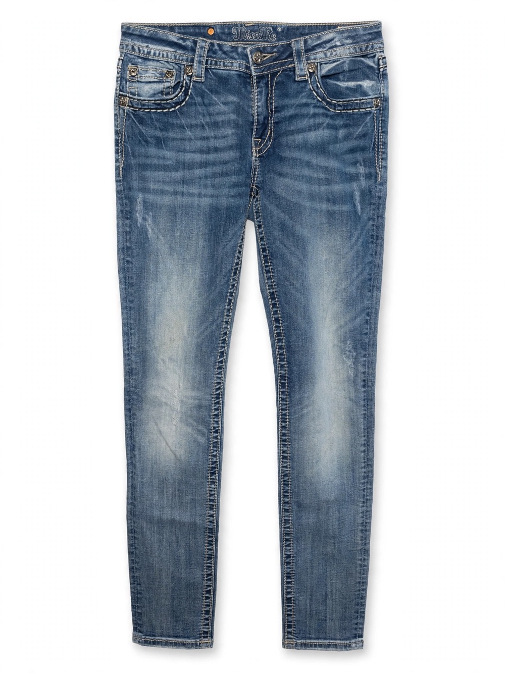Miss Me Women's Signature Skinny Jeans Blue Denim, Slim Fit, Embellished Size 30